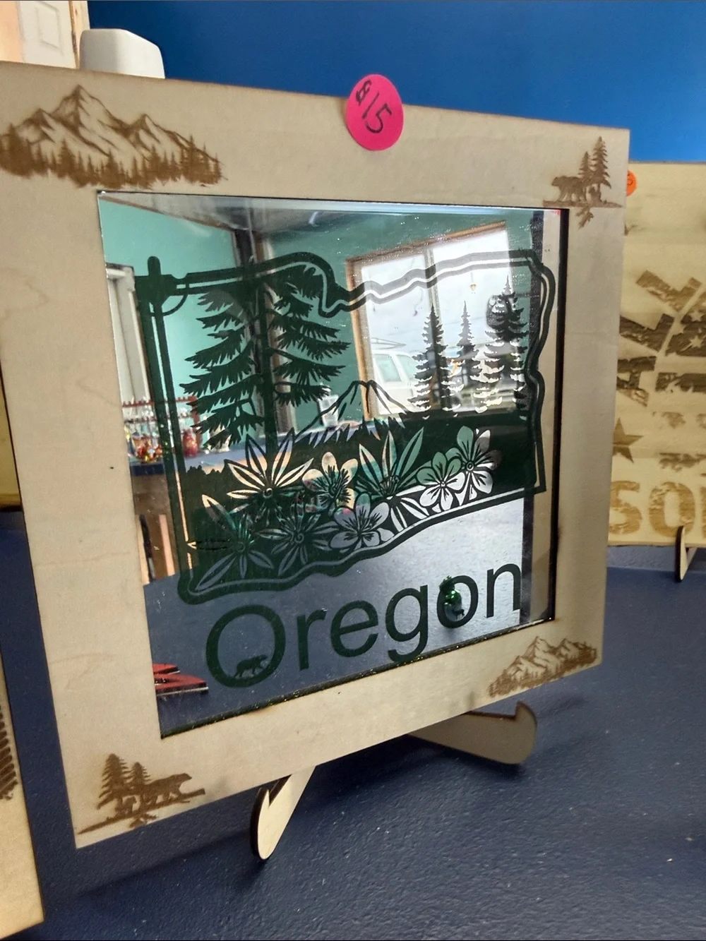 Oregon Decorative Wall Mirror with Green Scenic Design - Unbranded